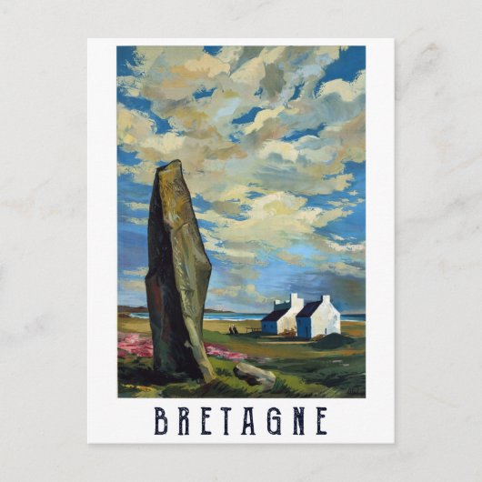 フランスのブルターニュ上空 ポストカード (正面)