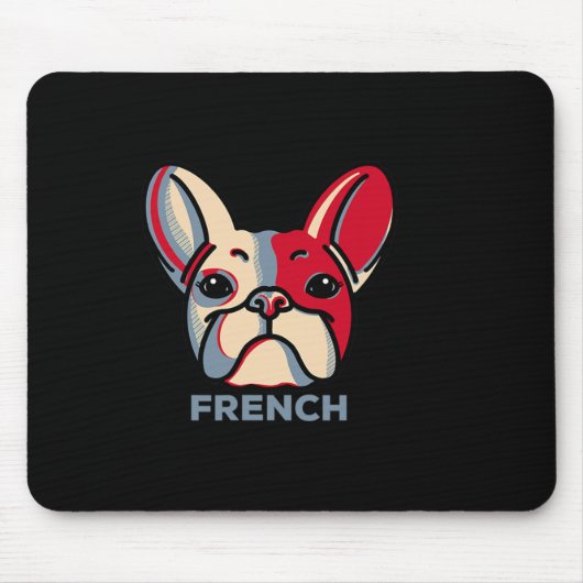フランスのブルドッグおもしろい1 マウスパッド (正面)
