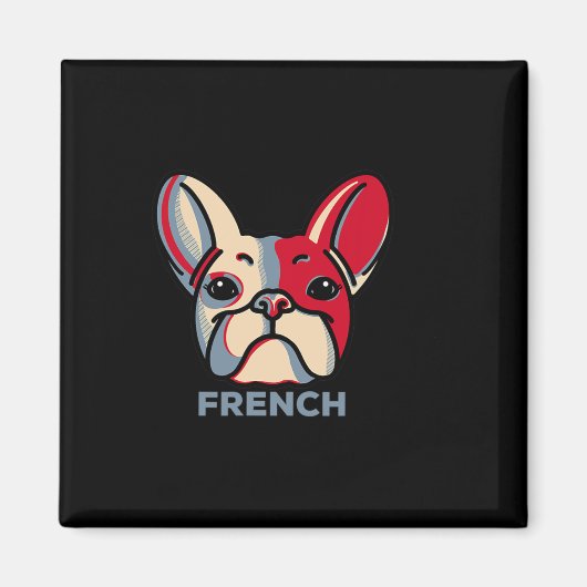 フランスのブルドッグおもしろい1 マグネット (正面)