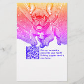 フランスのブルドッグで家に入る チラシ (裏面)