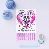 フランスのブルドッグで家に入る チラシ (シングル)