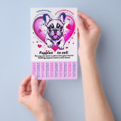 フランスのブルドッグで家に入る チラシ (ハンドル)