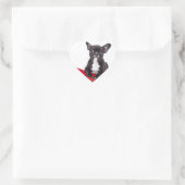 フランスのブルドッグとハートと素敵な引用文 ハートシール (バッグ)