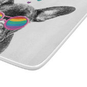 フランスのブルドッグとハートバレンタインデー カッティングボード (角)