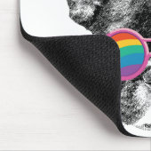 フランスのブルドッグとハートバレンタインデー マウスパッド (コーナー)