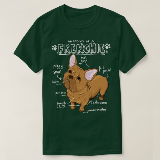 フランスのブルドッグの構造フランスの構造 Tシャツ (デザイン正面)