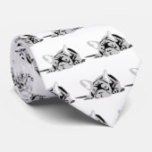 フランスのブルドッグシルエット白黒 ネクタイ (ロール)