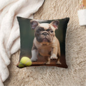 🐶フランスのブルドッグ🎾テニスボール付き クッション (ブランケット)