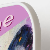 フランスのブルドッグバラフローラパーソナライズされた ピックルボールラケット (左詳細)