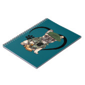 フランスのブルドッグパピー迷彩柄服&グリーンベレー ノートブック (左側)