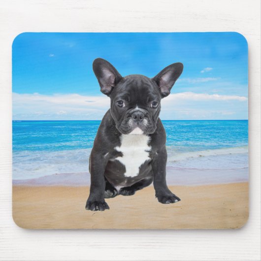 フランスのブルドッグビーチ マウスパッド (正面)