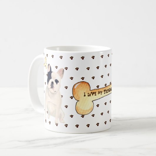 フランスのブルドッグフランスのアニメが大好き コーヒーマグカップ (正面左)