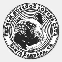 フランスのブルドッグ文字フィールド付きシール