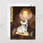 フランスのブルドッグ3 – クイーン ポストカード (正面/裏面)