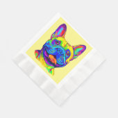 フランスのブルドッグ 縁ありランチョンナプキン (角)