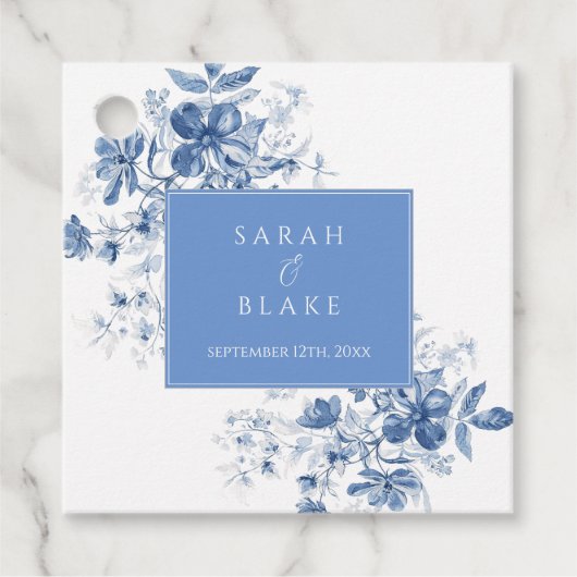 フランスのブルーフローラ結婚ズ フェイバータグ (正面)