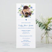 フランスのブルーワイルドフラワーフローラ結婚リース (スタンド正面)