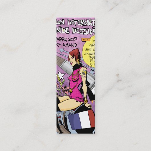 フランスのプロフィールカード スキニー名刺 (正面)