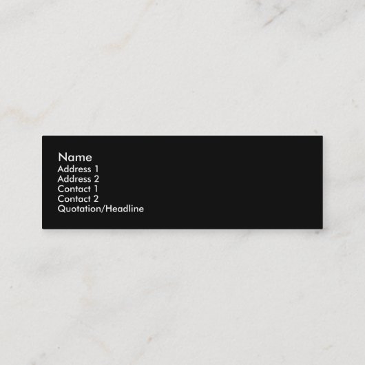 フランスのプロフィールカード スキニー名刺 (裏面)