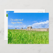 フランスのプロヴァンスの城壁都市アイギュ・モルテ ポストカード (正面/裏面)