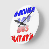 フランスのベビーキッズハクナマタタ.png ラウンド壁時計 (傾斜)