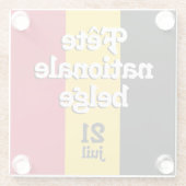 フランスのベルギー国旗 ガラスコースター (裏面)