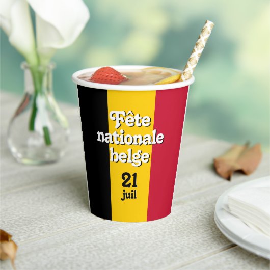 フランスのベルギー国旗Canコール 紙コップ (インサイチュ)
