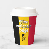 フランスのベルギー国旗Canコール 紙コップ (正面)