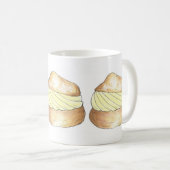 フランスのベーカリークリームパフクリームパフパティスマグカップ コーヒーマグカップ (正面右)