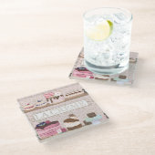 フランスのベーカリーショップペストリーマカロントルテス ガラスコースター (アングル)