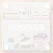 フランスのベーカリーショップペストリーマカロントルテス ガラスコースター (裏面)