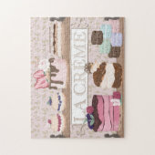 フランスのベーカリーショップペストリーマカロントルテス ジグソーパズル (縦)