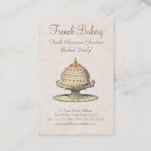フランスのベーカリーヴィンテージビクトリアンケーキ 名刺 (裏面)