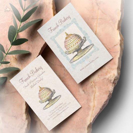 フランスのベーカリーヴィンテージビクトリアンケーキ 名刺
