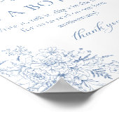 フランスのボトルの結婚青いメッセージ ポスター (角)