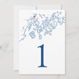 フランスのポイントメイン結婚マップのテーブル番号 招待状