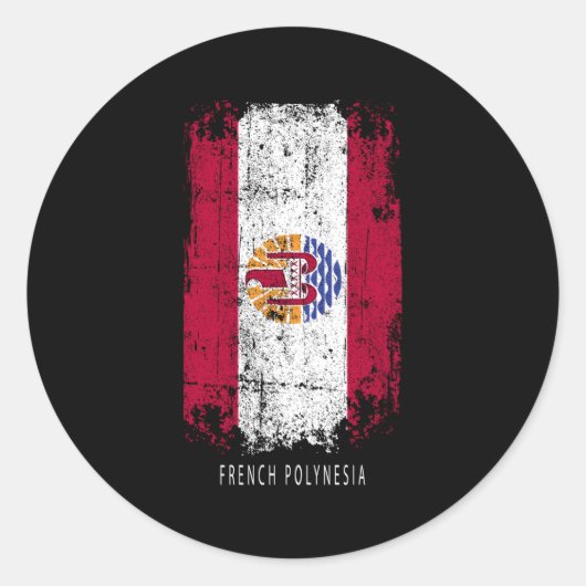 フランスのポリネシア国フランスの旗 ラウンドシール (正面)