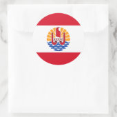 フランスのポリネシア国旗 ラウンドシール (バッグ)