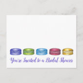 フランスのマカロンケーキの結婚前お披露目招待状 インビテーションポストカード (正面)