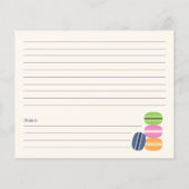 フランスのマカロンブライダルシャワーレシピカード (裏面)