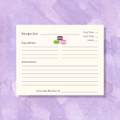 フランスのマカロンブライダルシャワーレシピカード