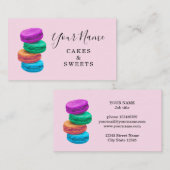 フランスのマカロンベーカリー店の名刺テンプレート 名刺 (正面/裏面)