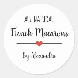 フランスのマカロンホワイトスクリプト ラウンドシール