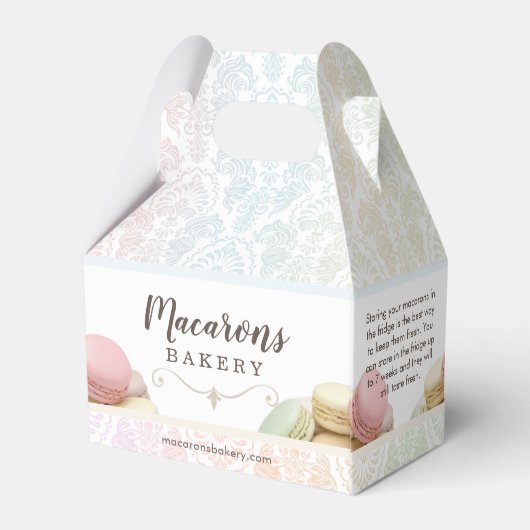 フランスのマカロン小箱 フェイバーボックス (裏面サイド)