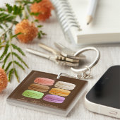 フランスのマカロン数々の色パステル キーホルダー (正面右)