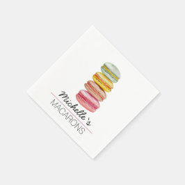 フランスのマカロン水彩手絵を描 スタンダードカクテルナプキン