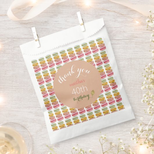 フランスのマカロン水彩手絵を描 フェイバーバッグ (クリップ留めされた状態)