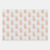 フランスのマカロン水彩手絵を描 ラッピングペーパーシート (正面3)