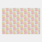 フランスのマカロン水彩手絵を描 ラッピングペーパーシート (正面3)