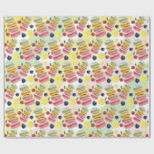 フランスのマカロン水彩手絵を描 ラッピングペーパー (フラット)